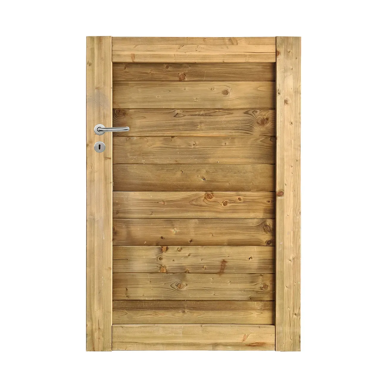 Houten tuinpoort 100x150cm linkse opening - vooraanzicht